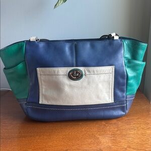 Vintage Coach Park Carrie Colorblock Tote